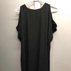 Black silky slip dress